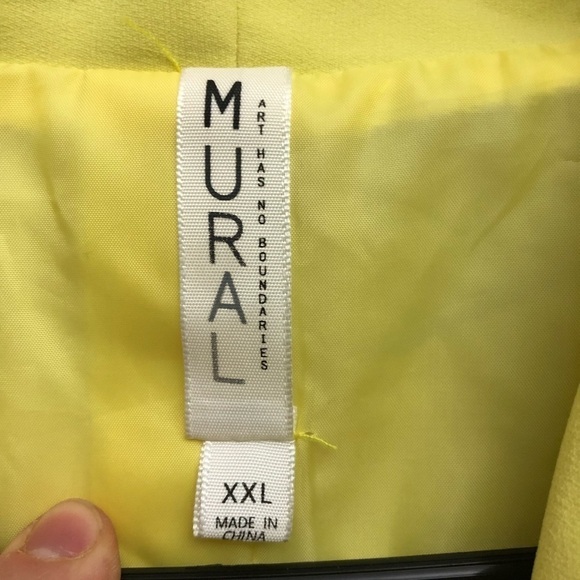 Mural Women’s Easter Yellow Open Front Blazer Plus Size XXL EUC‎ - Picture 3 of 4